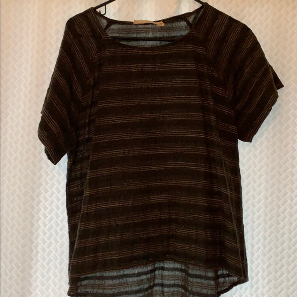 Black oversized linen blouse